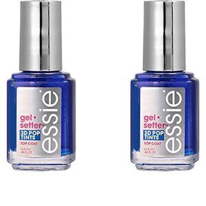 essie Gel Setter 3D Pop Tints Top Coat, Blue, 13.5 ml / 0.46 FL.OZ. (Pack of 2)